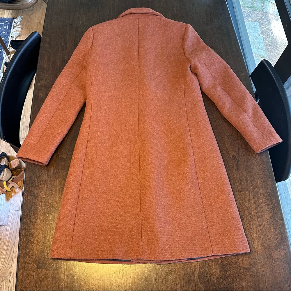 House of Harlow 1960 Wool Blend Single Button Women's Coat Rust Brown M like new - Picture 3 of 4